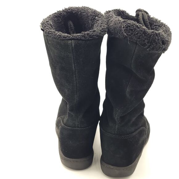 Skechers Mid Calf Ladies Black  Boots, Faux Fur Trim women's size 8.5 - Picture 6 of 9